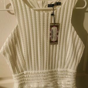 White tulip hem dress . Perfect for wedding or bridal shower